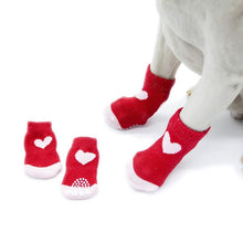 Load image into Gallery viewer, 4pcs/set Small Dog Cat Shoes knitting Socks Spring Autumn Winter Pet Boots Outdoor Warm Non-Slip Shoes For dogs