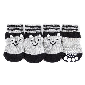 4pcs/set Small Dog Cat Shoes knitting Socks Spring Autumn Winter Pet Boots Outdoor Warm Non-Slip Shoes For dogs