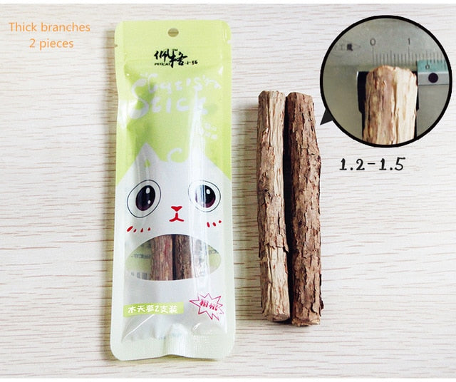 2/5pcs Cat Cleaning Teeth Natural Catnip Pet Cat Molar Toothpaste Stick Matatabi Actinidia Fruit Silvervine Cat Snacks Sticks