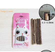Load image into Gallery viewer, 2/5pcs Cat Cleaning Teeth Natural Catnip Pet Cat Molar Toothpaste Stick Matatabi Actinidia Fruit Silvervine Cat Snacks Sticks