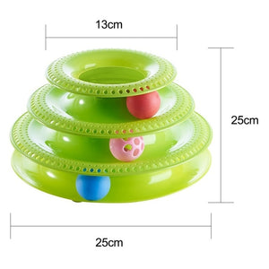 Trilaminar Pet Toys Cat Track Ball Dish Funny Disk Interactive Amusement Plate Cat Toy Game Play Disc Turntable Toy Cat Supplies