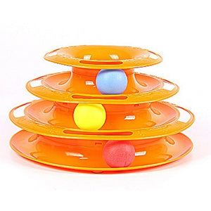 Trilaminar Pet Toys Cat Track Ball Dish Funny Disk Interactive Amusement Plate Cat Toy Game Play Disc Turntable Toy Cat Supplies