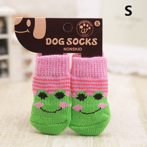 4 Pcs Pet Dog Socks Non-Slip Soft Warm Breathable Elasticity for Autumn Winter XHC88