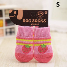 Load image into Gallery viewer, 4 Pcs Pet Dog Socks Non-Slip Soft Warm Breathable Elasticity for Autumn Winter XHC88