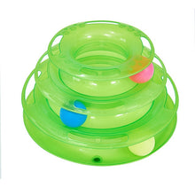 Load image into Gallery viewer, Three Levels pet cat toy Tower Tracks Disc cat Intelligence Amusement triple pay disc cat toys ball Training Amusement plate