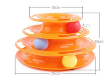 Load image into Gallery viewer, Three Levels pet cat toy Tower Tracks Disc cat Intelligence Amusement triple pay disc cat toys ball Training Amusement plate