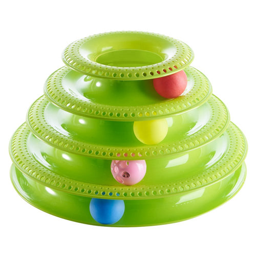 3 Layers Crazy Ball Disk Cat Toys Anti-slip Interactive Amusement Plate Triple Turntable Play Disc Small Pet Toy For Kitten Cats