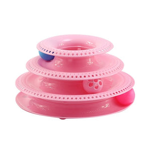 3 Layers Crazy Ball Disk Cat Toys Anti-slip Interactive Amusement Plate Triple Turntable Play Disc Small Pet Toy For Kitten Cats