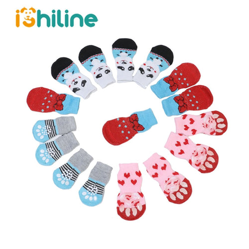 Winter Pet Dog Anti-Slip Knit Socks Small Dogs Cat Shoes Chihuahua Thick Warm Paw Protector Dog Socks Booties Accessories