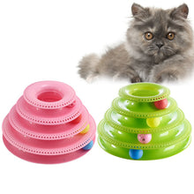 Load image into Gallery viewer, 4 Layers Funny Cat Toys Crazy Ball Disk Anti-slip Interactive Amusement Plate Triple Turntable Play Disc Small Pet Toy For Kitte