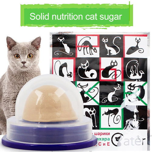 New Cat Snacks Catnip Sugar Candy Licking Solid Nutrition Gel Energy Ball for Kitten Cats Healthy Food Digestion Pet Supplies