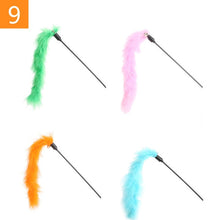 Load image into Gallery viewer, 1PC Teaser Feather Toys Kitten Funny Colorful Rod Cat Wand Toys Plastic Pet Cat Toys Interactive Stick Pet Cat Supplies DropShip