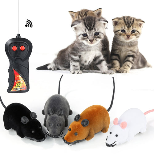 Hot selling New Black White Funny Pet Cat mice Toy Wireless RC Gray Rat Mice Toy Remote Control mouse For kids toys freeshipping