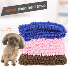 Load image into Gallery viewer, Ultra-absorbent soft Dog Bath Towel Multipurpose cat dog Pet Drying Towel blanket Large bath towel Chenille fiber pet towel