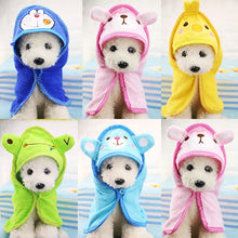 Load image into Gallery viewer, Cute Pet Dog Towel Soft Drying Bath Pet Towel For Dog Cat Hoodies Puppy Super Absorbent Bathrobes Cleaning Necessary supply