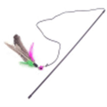 Load image into Gallery viewer, 1pc Cat Feather Toy Cat Stick Feather Wand With Small Bell Mouse Cage Toys Plastic Artificial Colorful Cat Teaser Toy Cat Balls