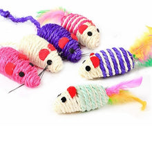Load image into Gallery viewer, 1pc Cat Feather Toy Cat Stick Feather Wand With Small Bell Mouse Cage Toys Plastic Artificial Colorful Cat Teaser Toy Cat Balls